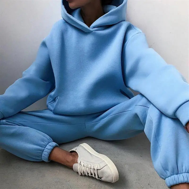 Women's Hooded Sweatirt Set Two-Piece Comfortable Casual Faion Ensemble Autumn Collection Versatile Wear for All Ages