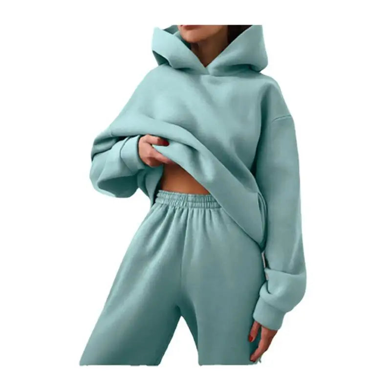 Women's Hooded Sweatirt Set Two-Piece Comfortable Casual Faion Ensemble Autumn Collection Versatile Wear for All Ages