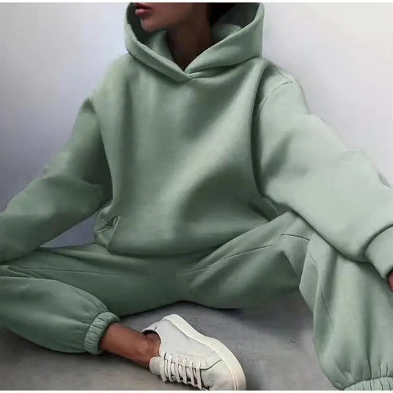 Women's Hooded Sweatirt Set Two-Piece Comfortable Casual Faion Ensemble Autumn Collection Versatile Wear for All Ages