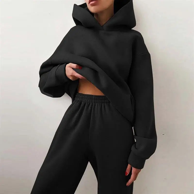 Women's Hooded Sweatirt Set Two-Piece Comfortable Casual Faion Ensemble Autumn Collection Versatile Wear for All Ages