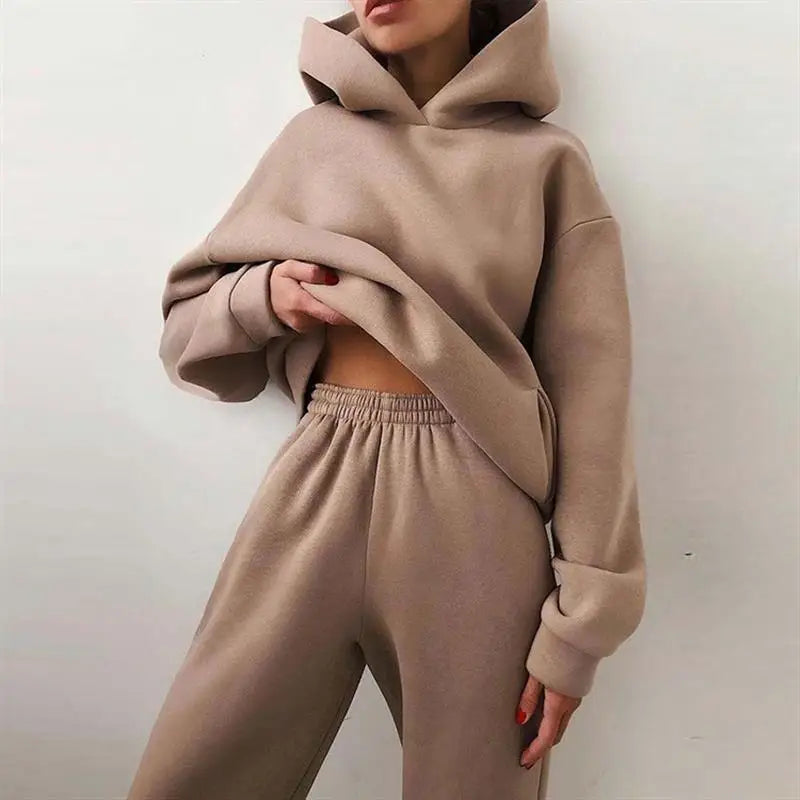 Women's Hooded Sweatirt Set Two-Piece Comfortable Casual Faion Ensemble Autumn Collection Versatile Wear for All Ages
