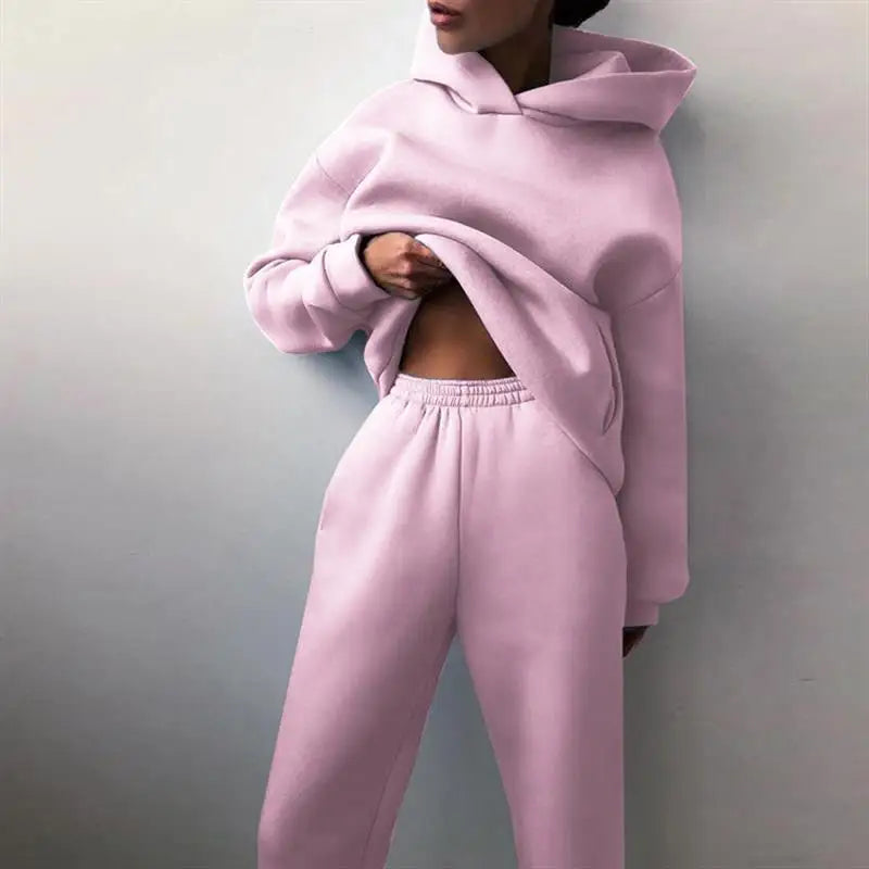 Women's Hooded Sweatirt Set Two-Piece Comfortable Casual Faion Ensemble Autumn Collection Versatile Wear for All Ages