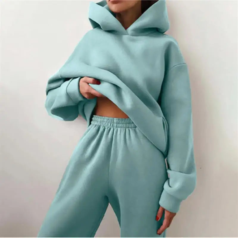Women's Hooded Sweatirt Set Two-Piece Comfortable Casual Faion Ensemble Autumn Collection Versatile Wear for All Ages