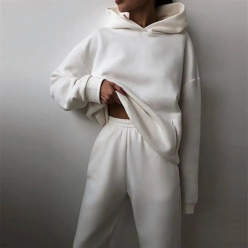 Women's Hooded Sweatirt Set Two-Piece Comfortable Casual Faion Ensemble Autumn Collection Versatile Wear for All Ages